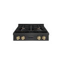ZLINE Designer Collection 48 in. 6.7 cu. ft. Paramount Dual Fuel Range with 8 Burner DuoPro™ Cooktop and Dual Ovens in Black Satin Stainless Steel with Matte Black and Champagne Bronze Accents (PSDRBSZ-48-MBCB)