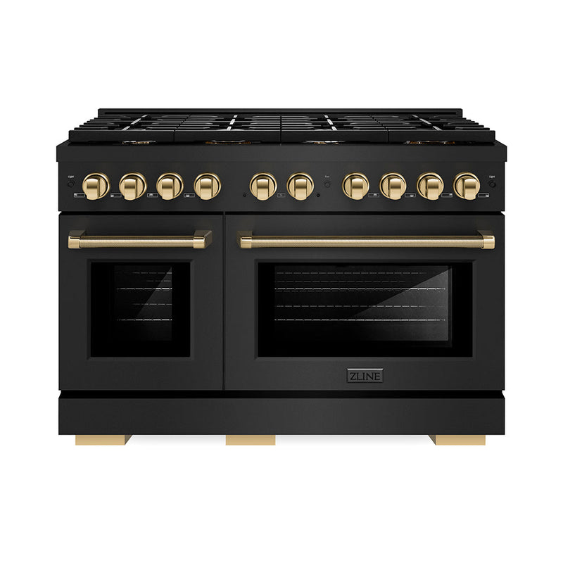 ZLINE SGRBZ-48-KG Autograph Edition 48 in. Gas Range in Black Stainless Steel