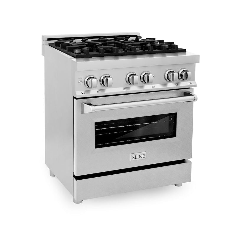 ZLINE 30 in. 4.0 cu. ft. Legacy Dual Fuel Range with 4 Burner Gas Cooktop and Electric Convection Oven in Stainless Stee