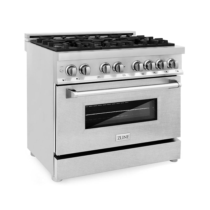 ZLINE 36 in. 4.6 cu. ft. Legacy Dual Fuel Range with 6 Burner Gas Cooktop and Electric Convection Oven in Stainless Stee