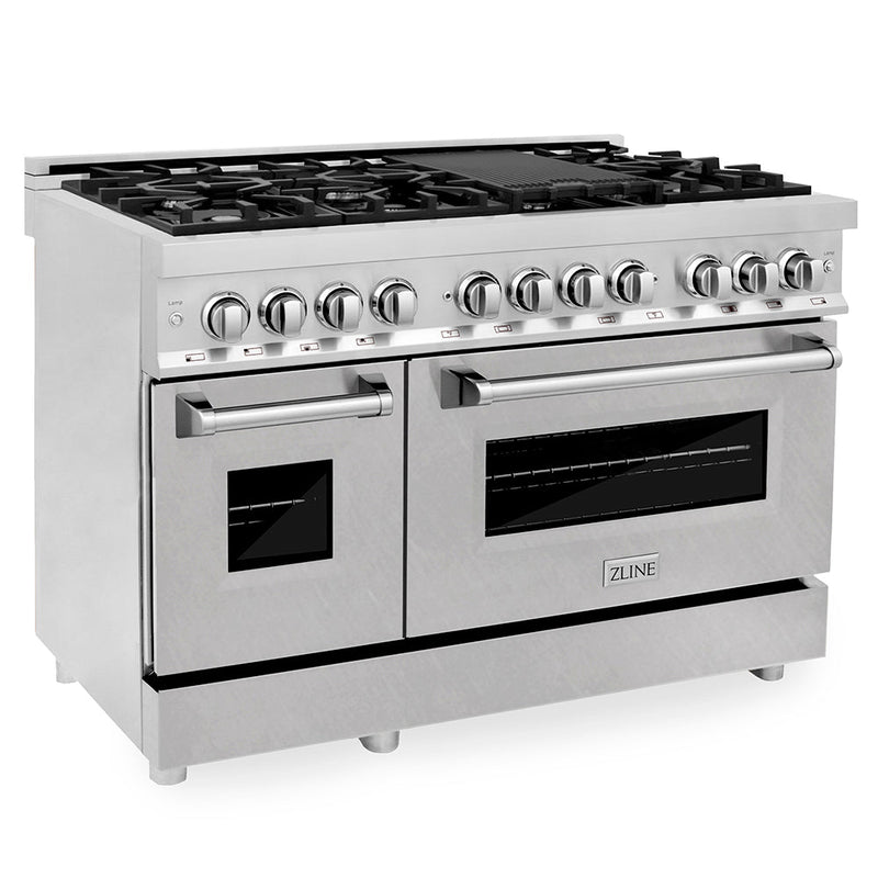 ZLINE 48 in. 6.0 cu. ft. Legacy Dual Fuel Range with 7 Burner Gas Cooktop and 2 Electric Ovens in Stainless Steel with S