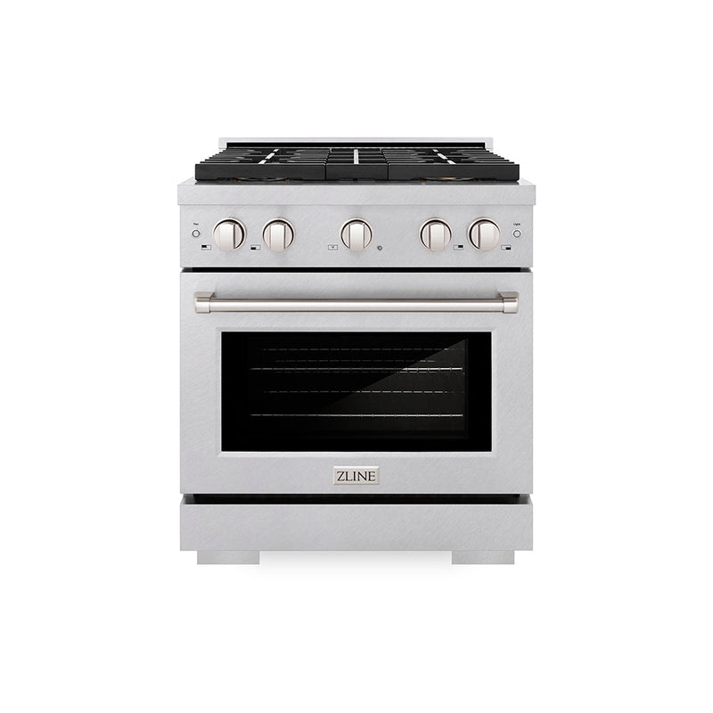ZLINE PSDRS-30 30 in. Dual Fuel Range in Satin Stainless Steel
