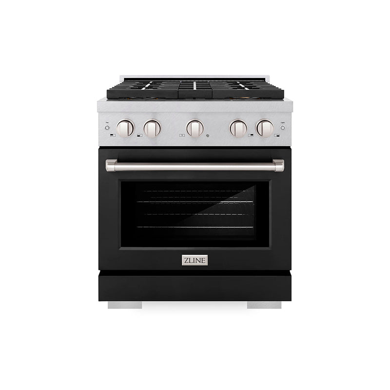 ZLINE PSDRS-BLM-30 30 in. Dual Fuel Range in Satin Stainless Steel