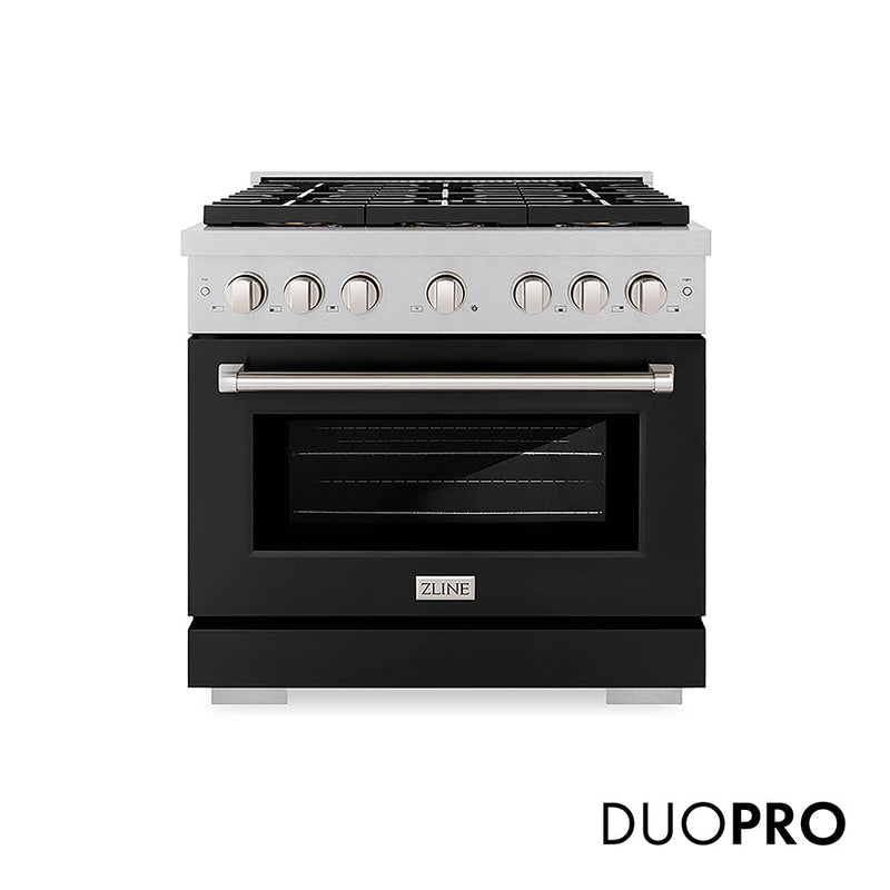 ZLINE PSDRS-BLM-36 36 in. Dual Fuel Range in Satin Stainless Steel