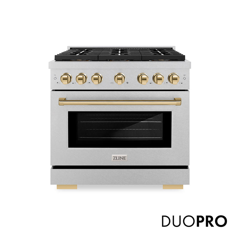 ZLINE PSGRSZ-36-CB Autograph Edition 36 in. Gas Range in Satin Stainless Steel