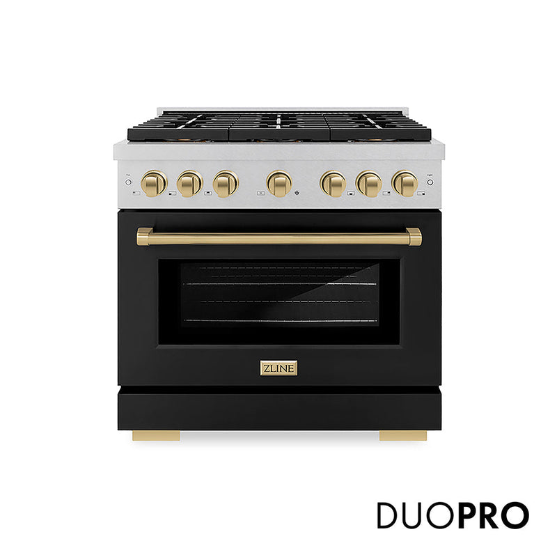 ZLINE PSGRSZ-BLM36-CB Autograph Edition 36 in. Gas Range in Satin Stainless Steel