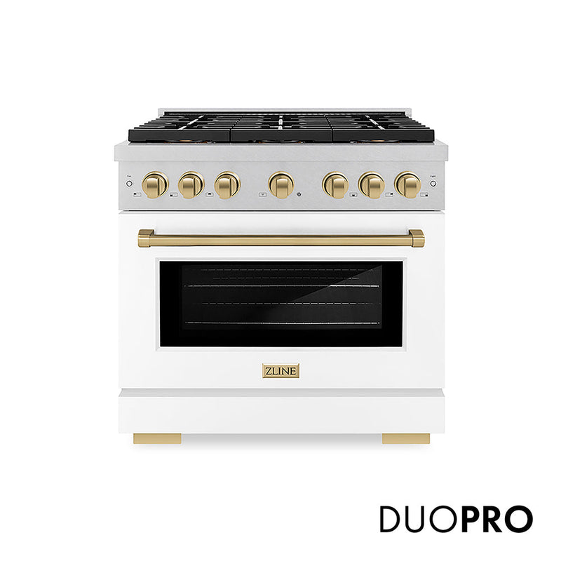 ZLINE PSGRSZ-WM-36-CB Autograph Edition 36 in. Gas Range in Satin Stainless Steel