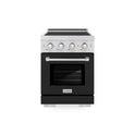 ZLINE 24 In. Paramount Electric Range in DuraSnow Stainless Steel and a Black Matte Door (SINRS-BLM-24)