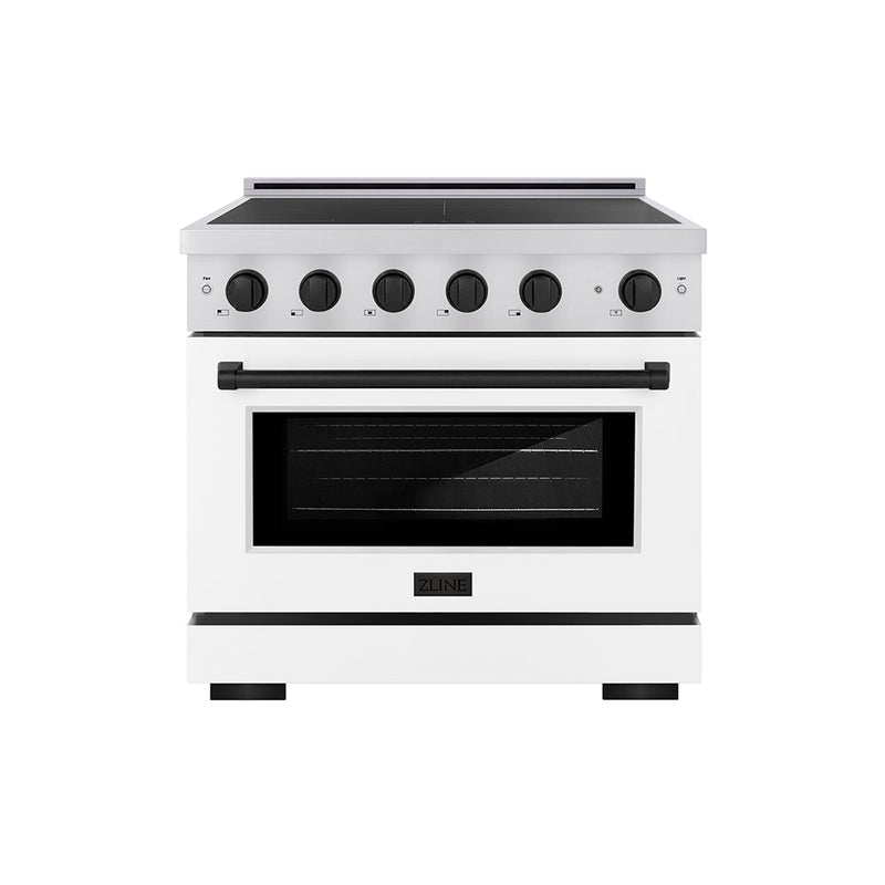 ZLINE SINRZ-WM-36-MB Autograph Edition 36 in. Induction Range in Matte White