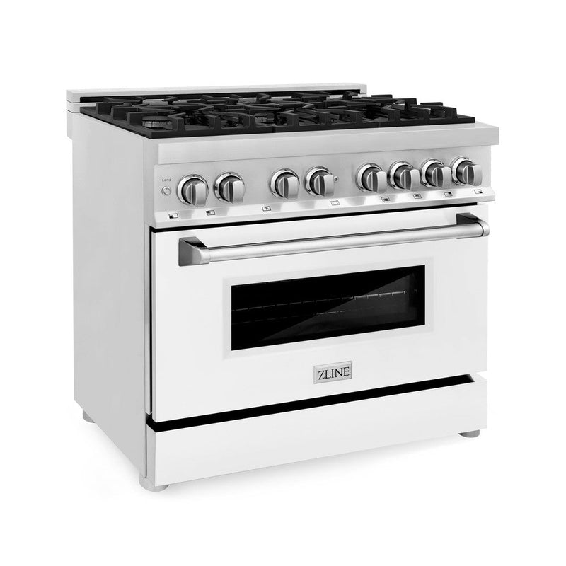 ZLINE 36 in. 4.6 cu. ft. Legacy Dual Fuel Range with 6 Burner Gas Cooktop and Electric Convection Oven in Stainless Stee