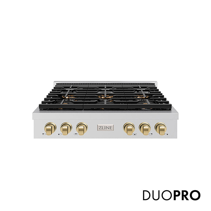 ZLINE PSRTZ-36-CB Autograph Edition 36 in. Gas Rangetop in Stainless Steel