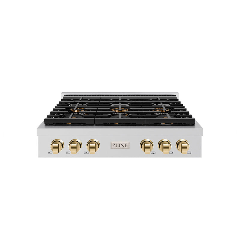 ZLINE PSRTZ-36-G Autograph Edition 36 in. Gas Rangetop in Stainless Steel