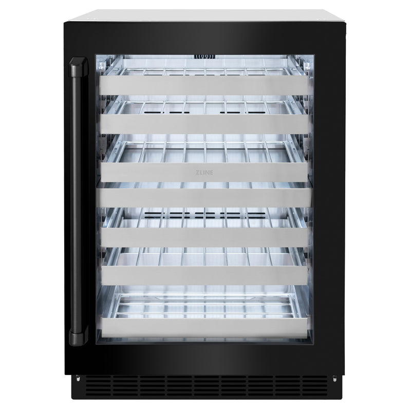 ZLINE 24 in. Touchstone Dual Zone 44 Bottles Wine Cooler With Black Stainless Steel Glass Door (RWDO-BS-24) ZLINE