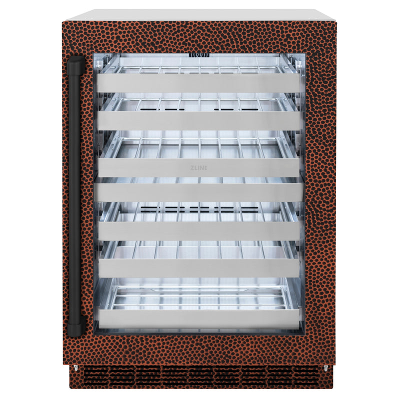 ZLINE 24 in. Touchstone Dual Zone 44 Bottle Wine Cooler with Hand Hammered Copper Glass Door (RWDO-HH-24) ZLINE