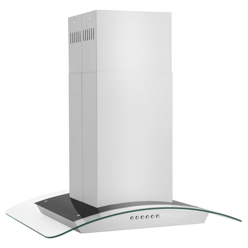 ZLINE 30” Alpine Series Convertible Island Mount Range Hood in Stainless Steel with Remote Control LED lighting and Dishwasher-Safe Baffle Filters (ALP70IS-30) ZLINE
