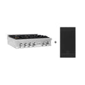 ZLINE 36 in. Legacy Gas Rangetop with 6 Brass Burners and Porcelain Cooktop in Stainless Steel with Griddle (RT-BR-GR-36)