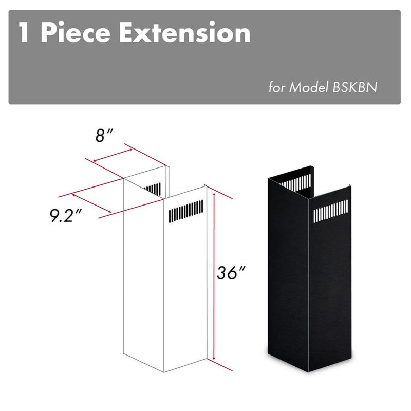 ZLINE 1PCEXT-BSKBN 36 in. Range Hood Chimney Kit in Black Stainless Steel