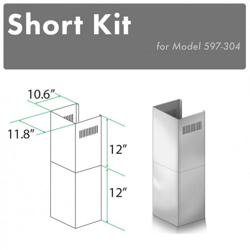 ZLINE Chimney Short Kit in Stainless Steel (Outdoor) (SK-597-304) ZLINE