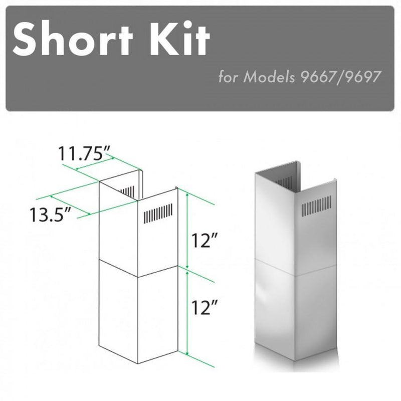 ZLINE SK-9667/9697 12 in. Chimney Short Kit in Stainless Steel