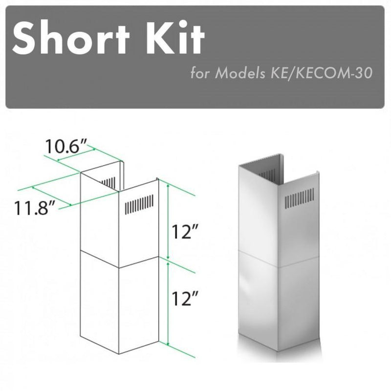 ZLINE SK-KE/KECOM-30 12 in. Chimney Short Kit in Stainless Steel