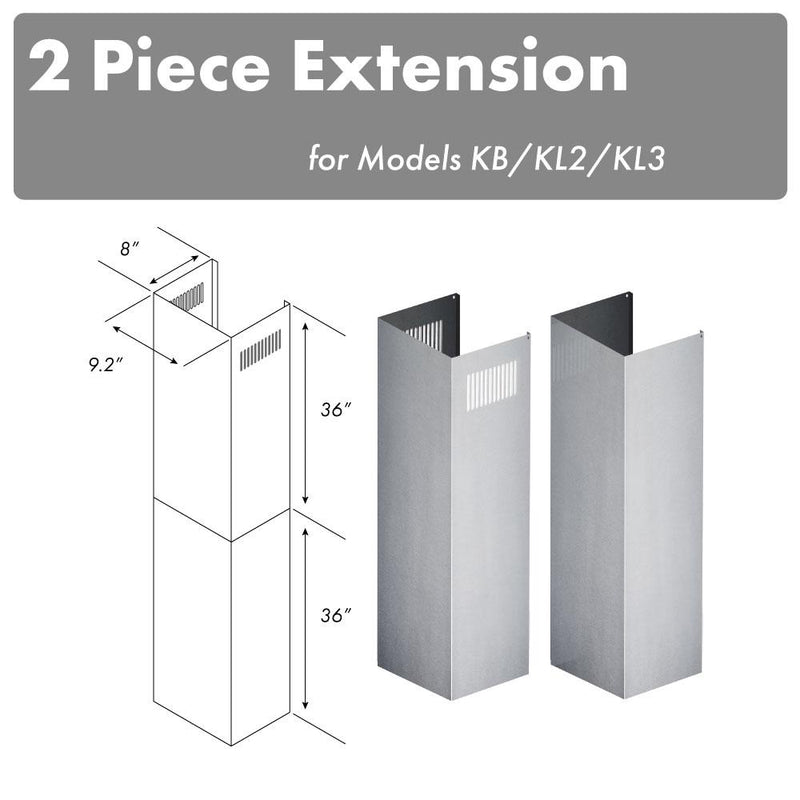 ZLINE 2PCEXT-KB/KL2/KL3 36 in. Chimney Extension in Stainless Steel