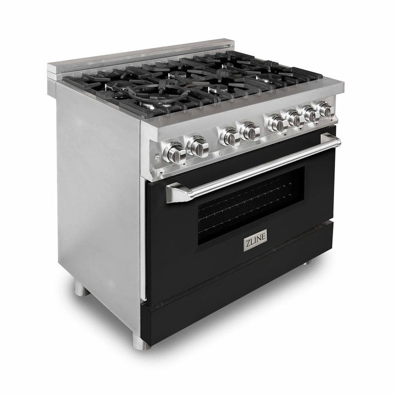 ZLINE 36 in. 4.6 cu. ft. Legacy Dual Fuel Range with 6 Burner Gas Cooktop and Electric Convection Oven in Stainless Stee