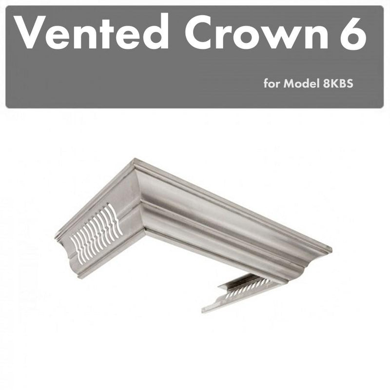 ZLINE Vented Crown Molding Profile 6 for Wall Mount Range Hood in Satin Stainless Steel (CM6V-8KBS)