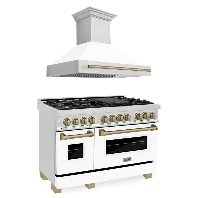 ZLINE 2AKP-RAWMRH48-CB Autograph Edition 48 in. Appliance Package in Stainless Steel