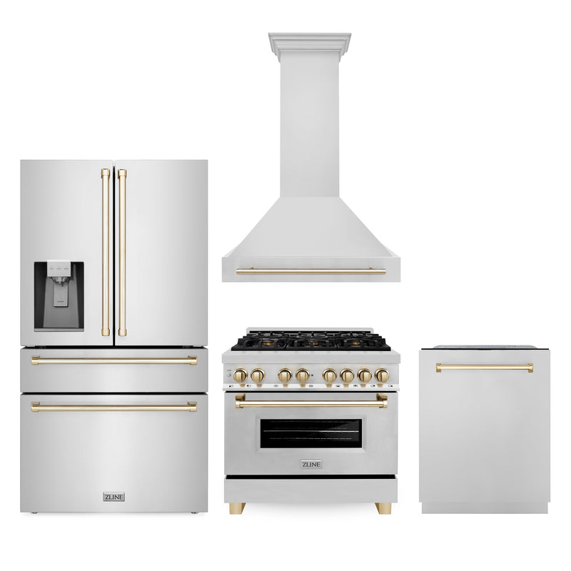 ZLINE 4AKPR-RARHDWM36-G Autograph Edition 36 in. Appliance Package in Stainless Steel