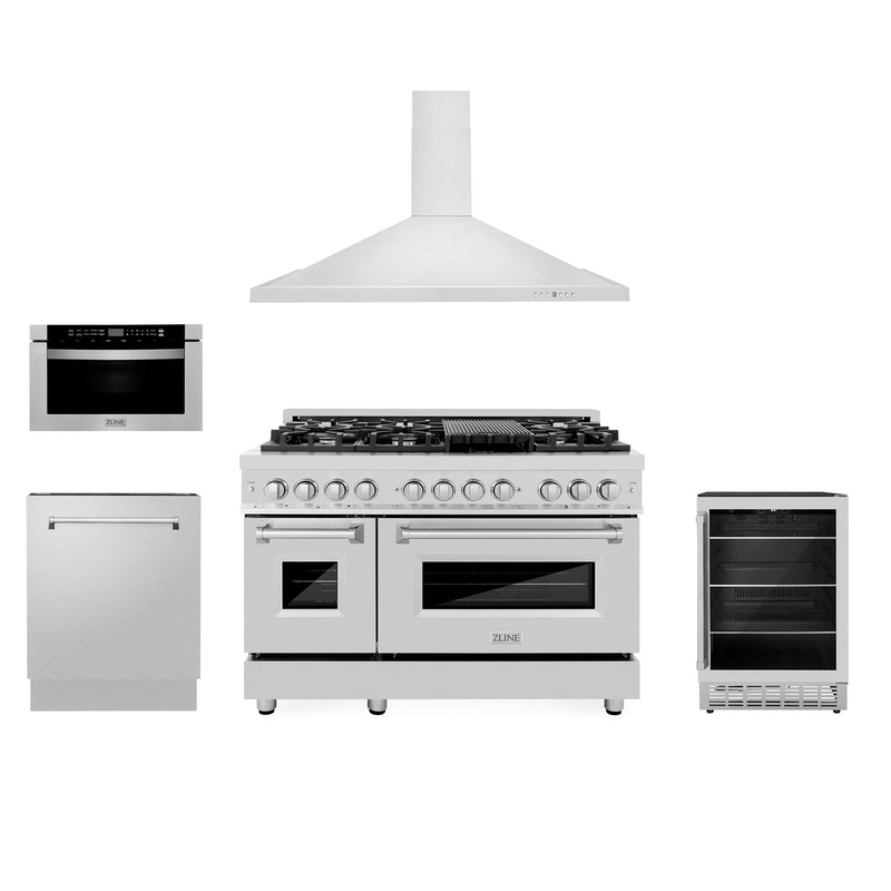 ZLINE 5KP-RARH48-MWDWV-RBV 48 in. Appliance Package in Stainless Steel