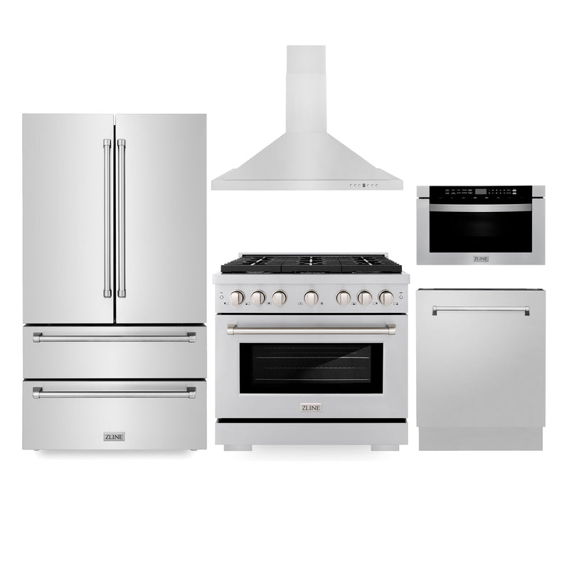 ZLINE 5KPR-SGRRH36-MWDWV 36 in. Appliance Package in Stainless Steel
