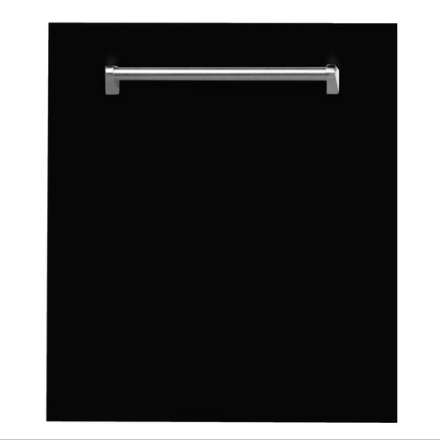 Lavavajillas ZLINE de 24 pulgadas con control superior en negro mate y tina de acero inoxidable, DW-BLM-24
