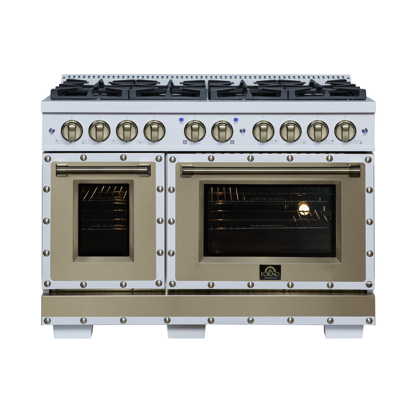 Forno FFSGS6199-48CPWHT 48 in. Dual Fuel Range in White