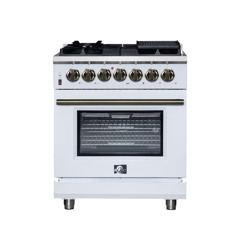 Forno FFSGS6125-30WHT 30 in. Dual Fuel Range in White