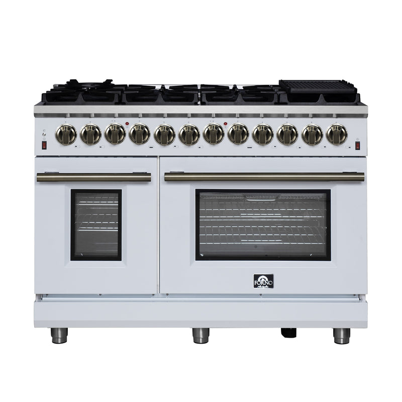 Forno FFSGS6125-48WHT 48 in. Dual Fuel Range in White