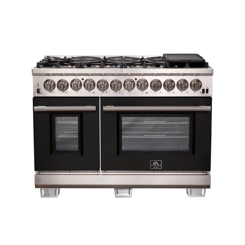 Forno FFSGS6187-48BLK Capriasca 48 in. Dual Fuel Range in Black