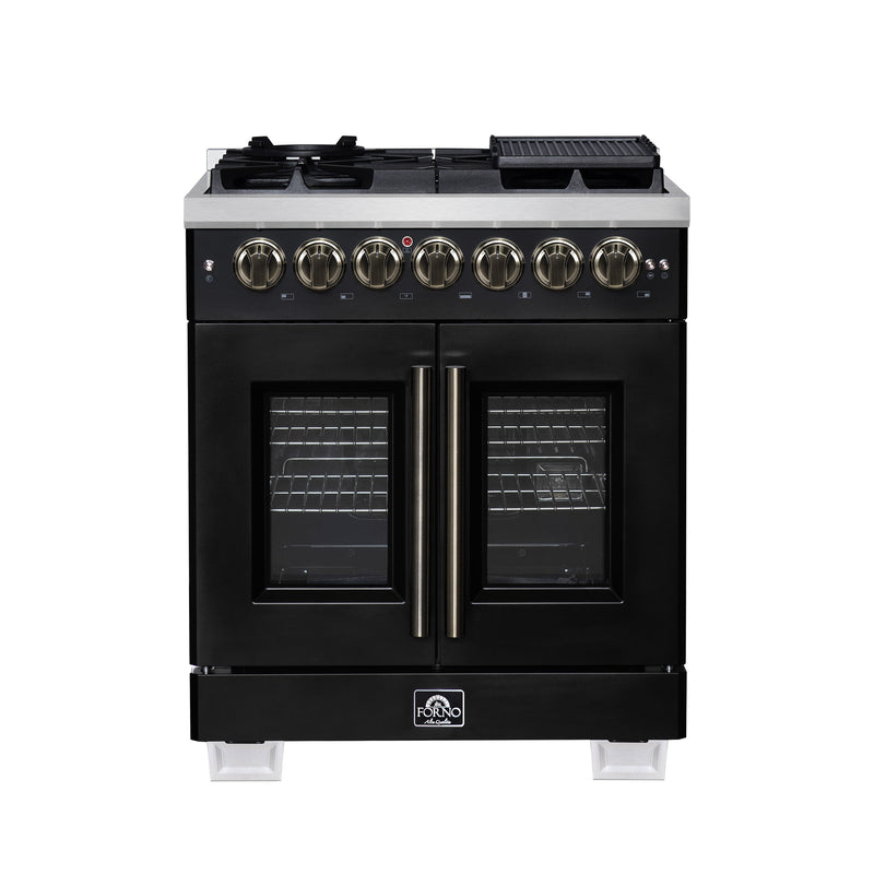 Forno FFSGS6387-30BLK Capriasca 30 in. Dual Fuel Range in Black
