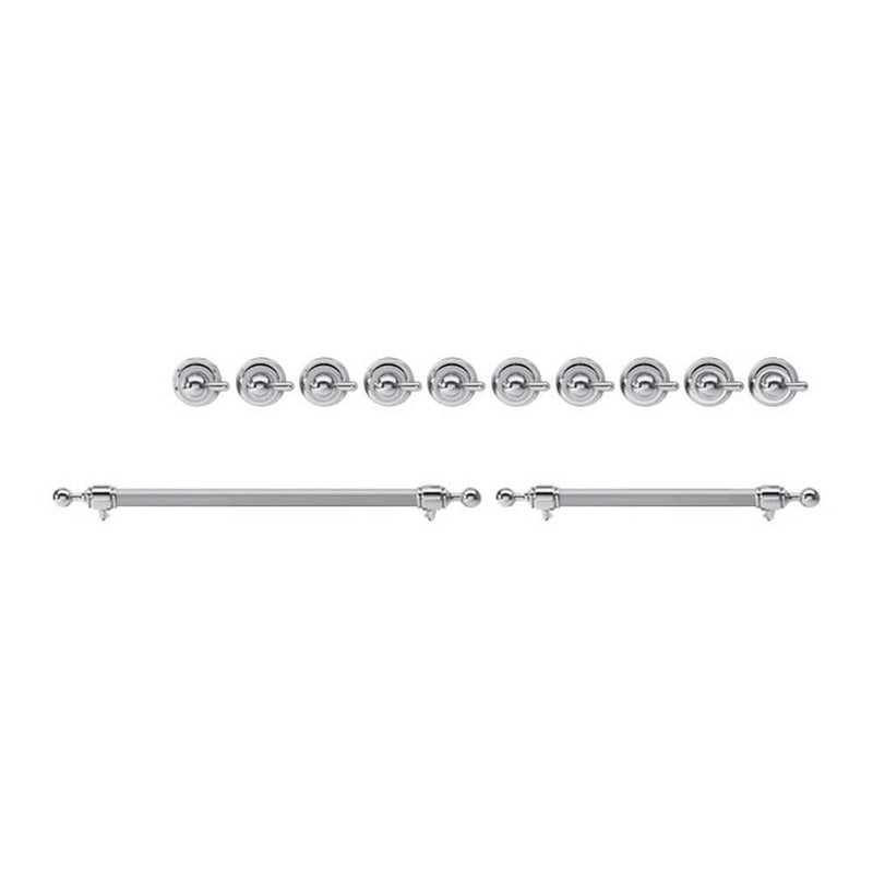 ILVE Chrome Knobs and Handles Bundle for 40 inch Nostalgie Dual Fuel