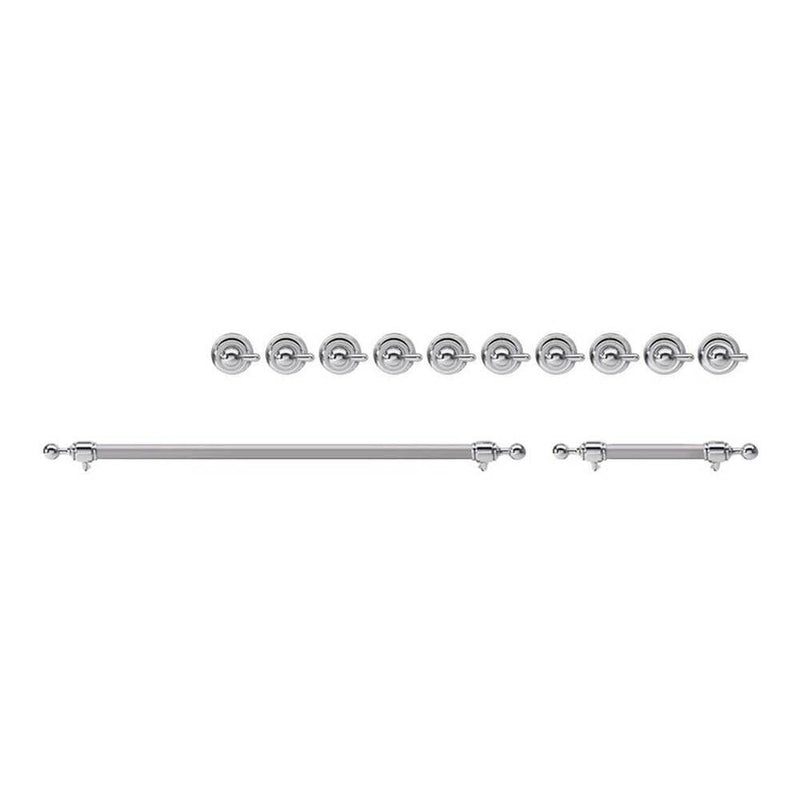 ILVE Chrome Knobs and Handle Bundle for 48 inch Nostalgie Induction