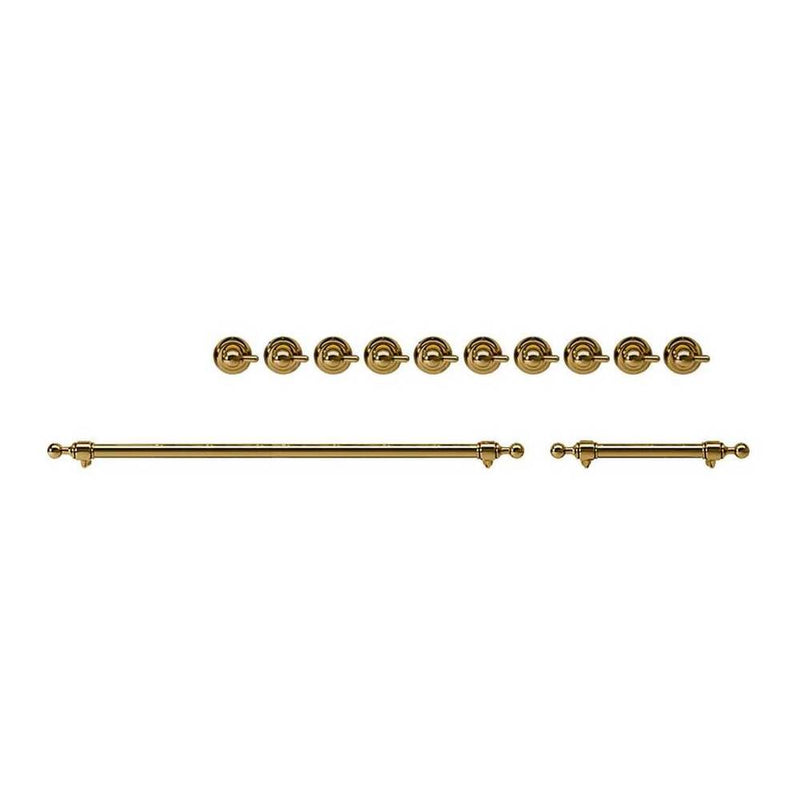 ILVE Brass Knobs and Handles Bundle for 48 inch Nostalgie Dual Fuel with Frenchtop