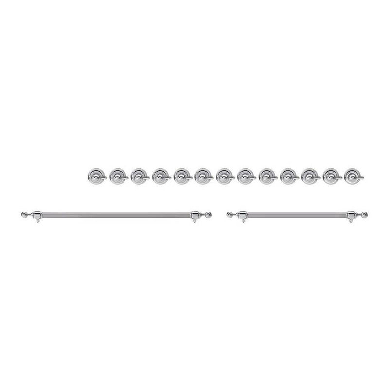ILVE Chrome Knobs and Handles Bundle for 60 inch Nostalgie Dual Fuel with Griddle