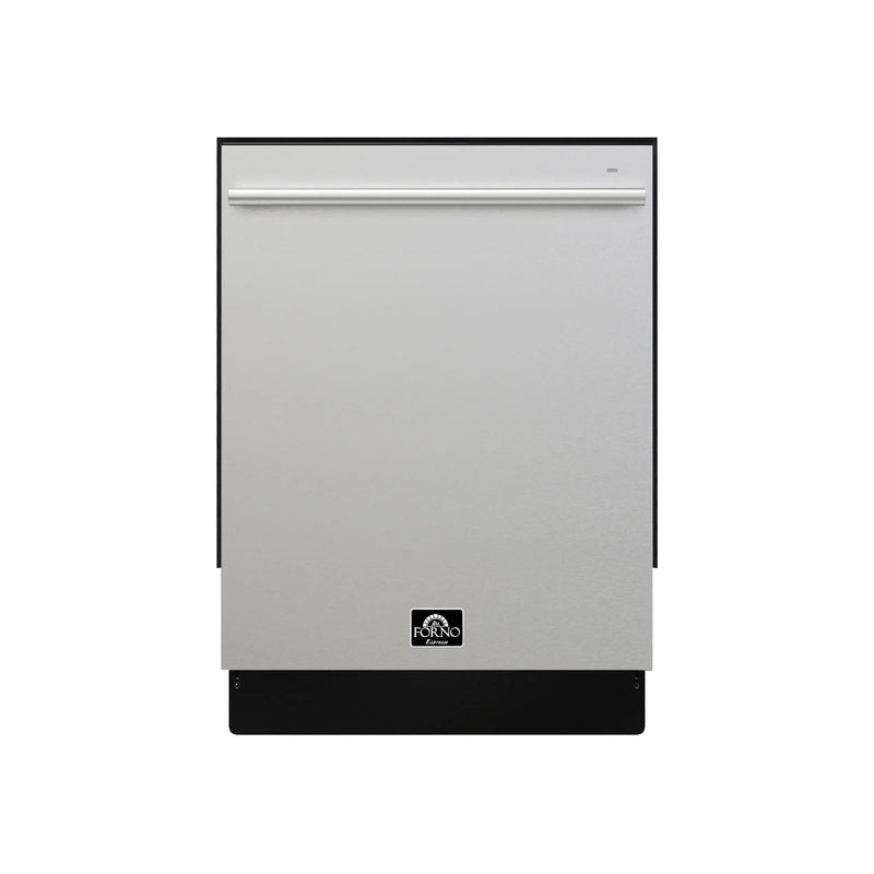 FORNO Romano 24" Built-In Tall Tub Dishwasher in Stainless Steel with Silver Handles, FDWBI8035-24S Forno