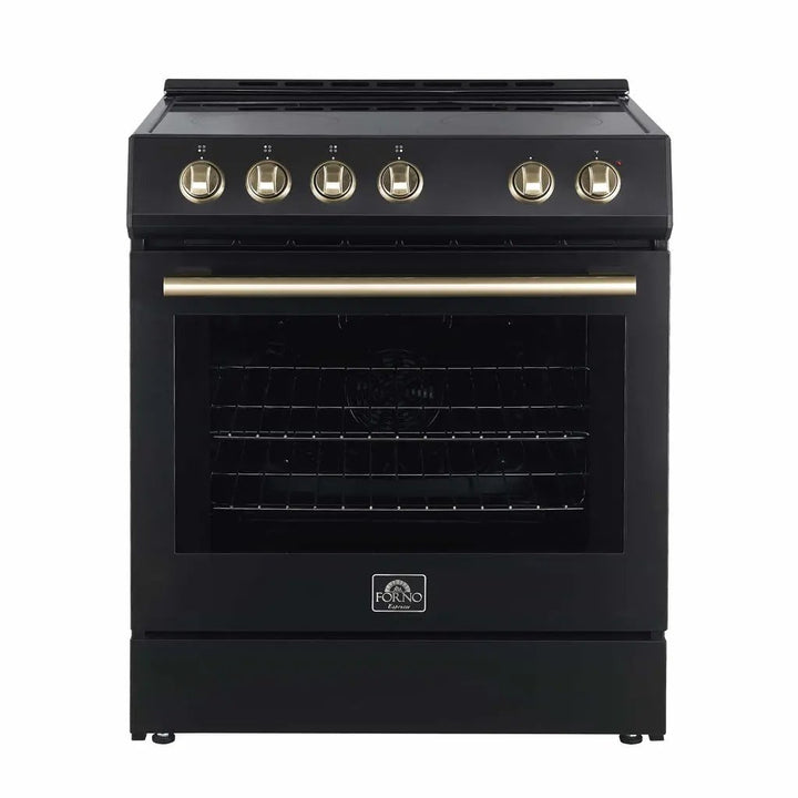 FORNO Espresso Leonardo 30" 5 cu. ft. Electric Range in Stainless Steel with Silver Handles Forno