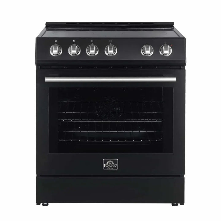 FORNO Espresso Leonardo 30" 5 cu. ft. Electric Range in Stainless Steel with Silver Handles Forno