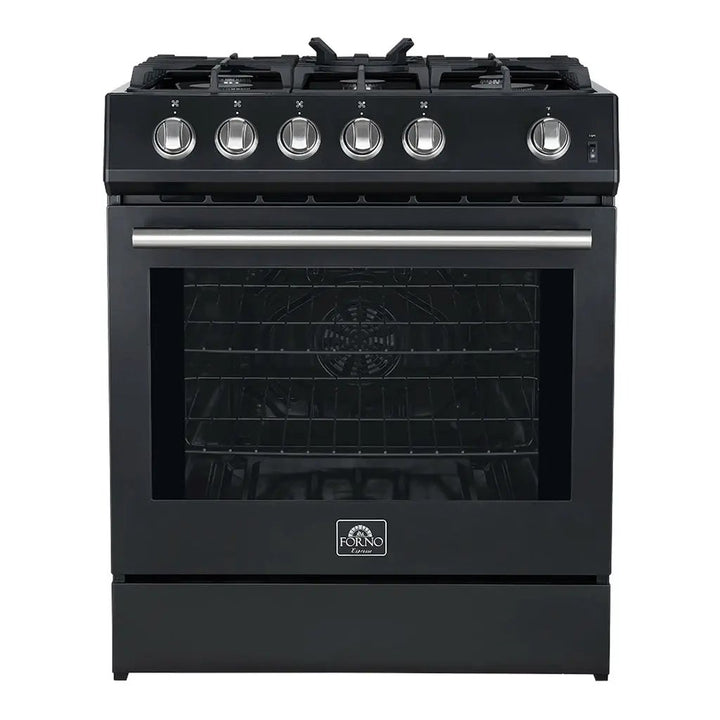 Forno Leonardo Espresso 30-Inch Electric Range with 5.0 cu. Ft. Electric Oven in White in Stainless Steel Handle (FFSEL6012-30WHT) Forno