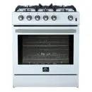 FORNO Espresso Leonardo 30" 5 cu. ft. Electric Range in Stainless Steel with Silver Handles Forno