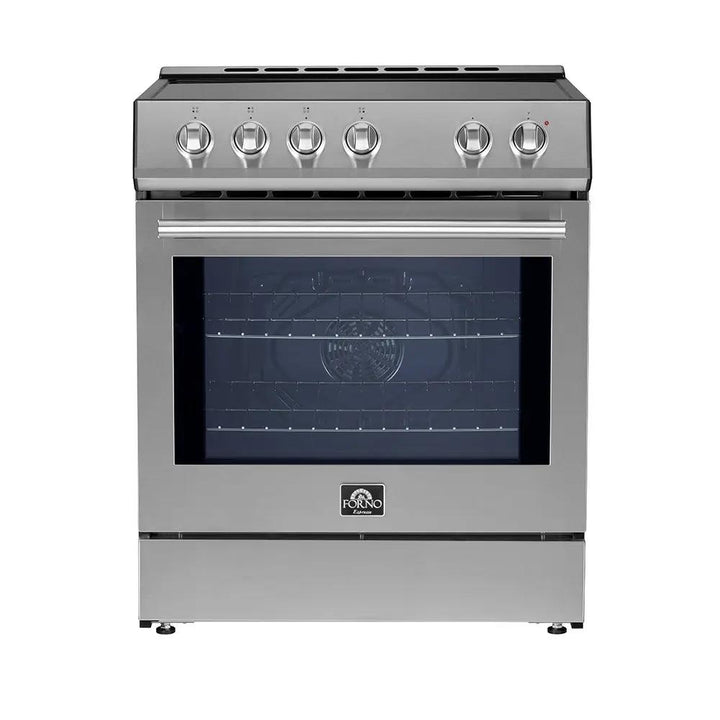FORNO Espresso Leonardo 30" 5 cu. ft. Electric Range in Stainless Steel with Silver Handles Forno