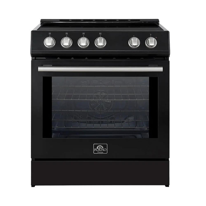 FORNO Espresso Leonardo 30" 5 cu. ft. Electric Range in Stainless Steel with Silver Handles Forno