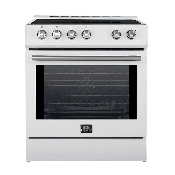 FORNO Espresso Leonardo 30" 5 cu. ft. Electric Range in Stainless Steel with Silver Handles Forno