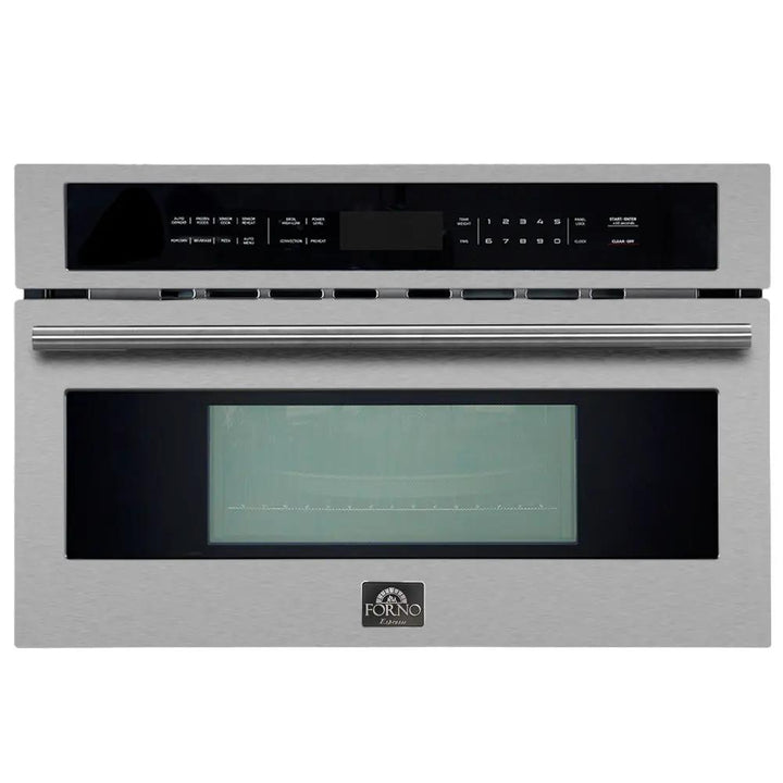 Forno Oliena Espresso 30-Inch Built-In 1.6 Cu. Ft. Microwave Oven in Stainless Steel with Stainless Steel Trim (FMWDR3093-30) Forno